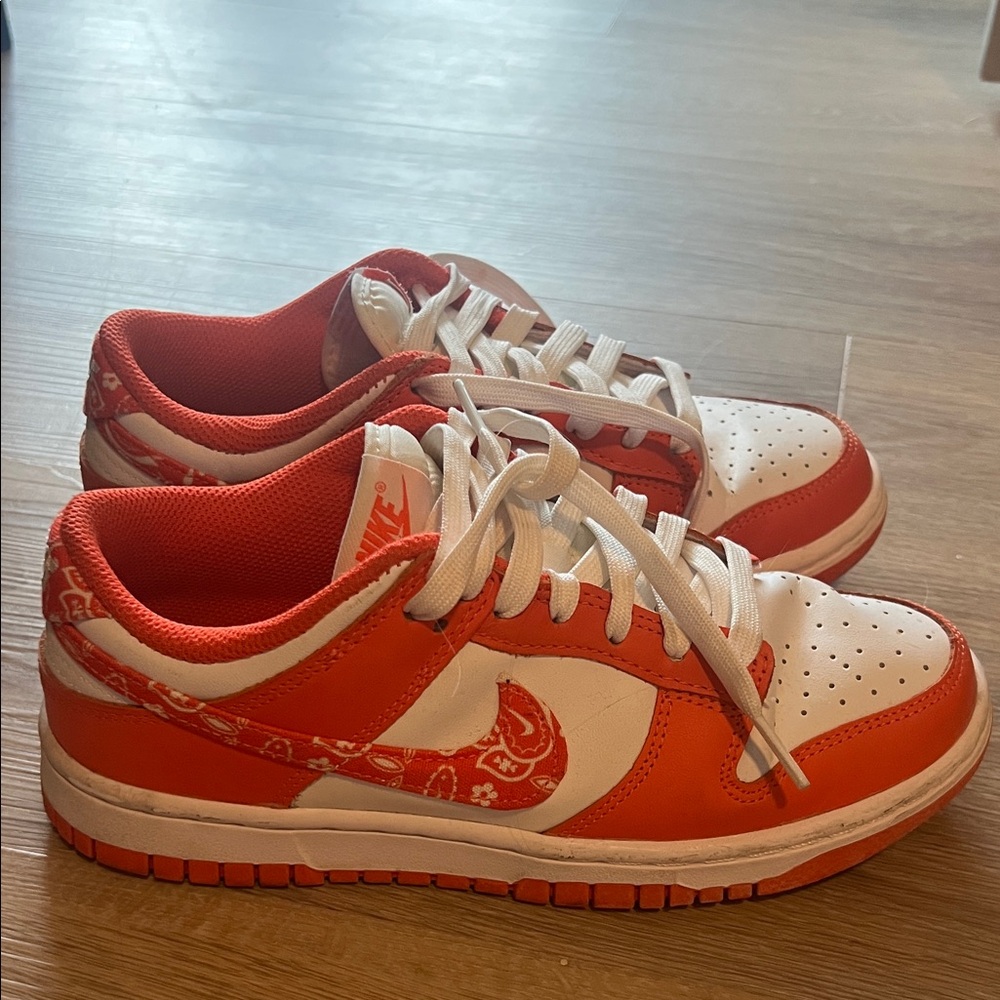 Nike Dunks Orange and White Sneakers